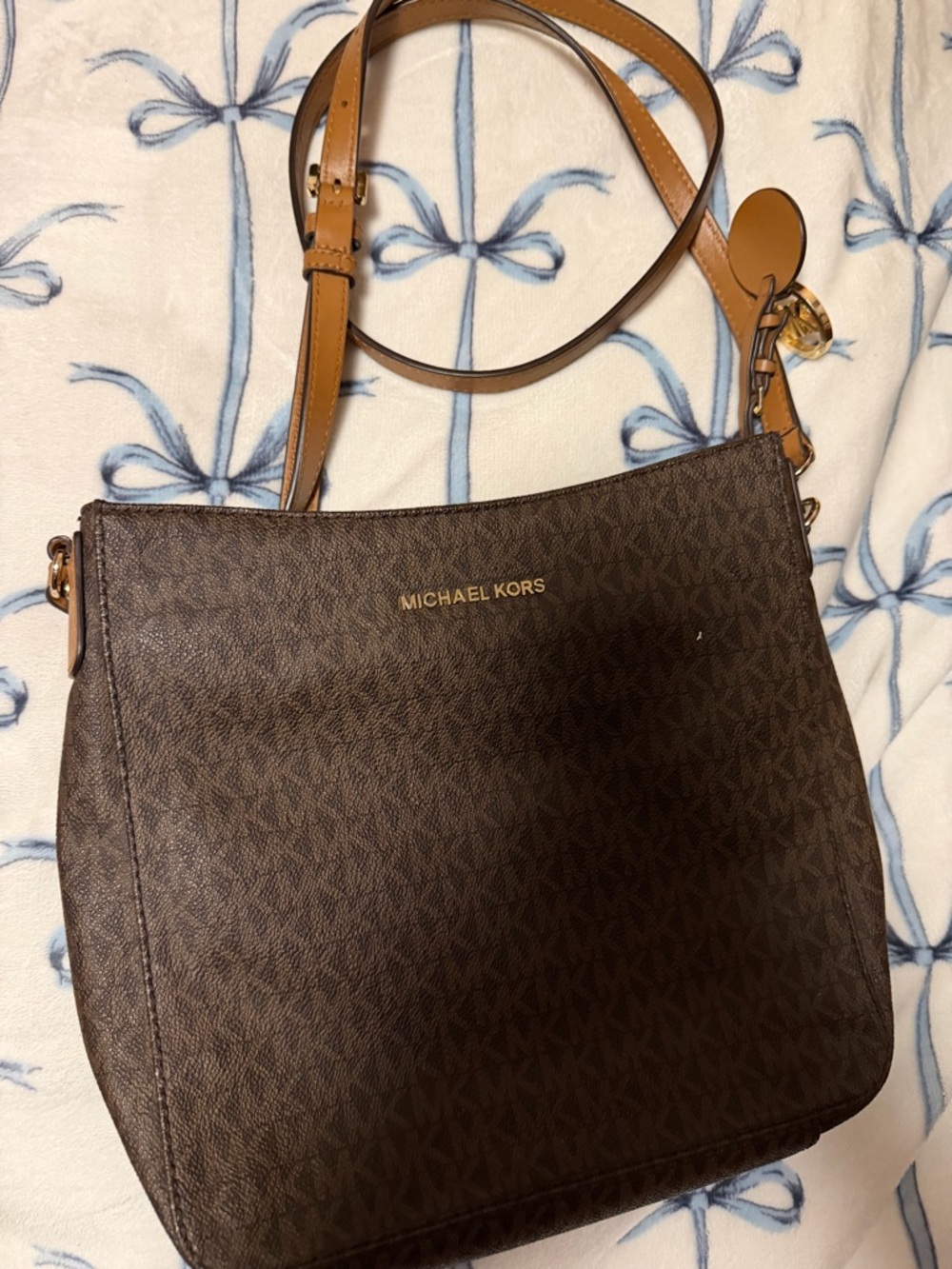 Michael Kors Brown & Tan Signature Crossbody Bag
